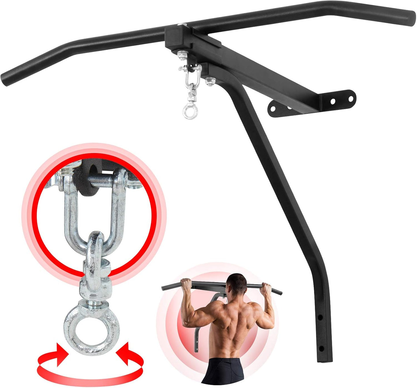 Klimmzugstange mit Boxsack Wandhalterung