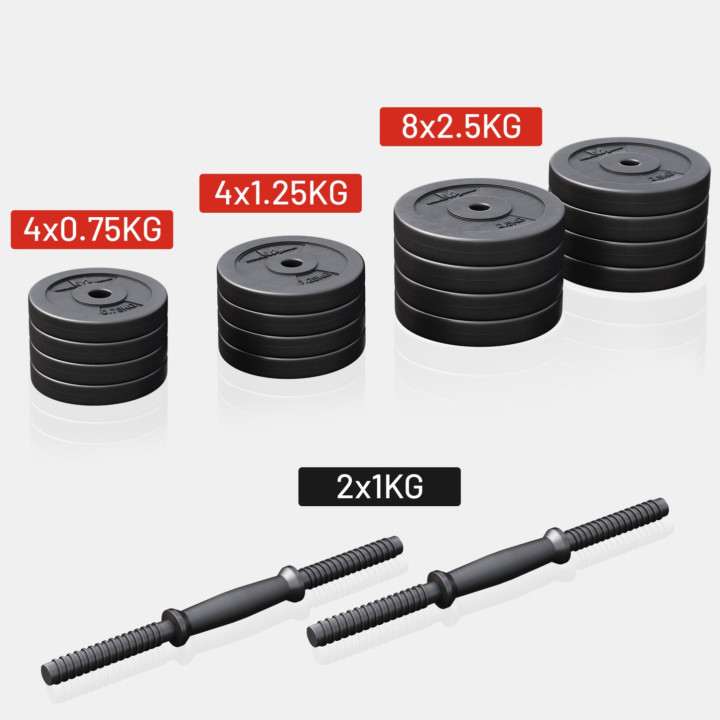 E-Series Kurzhantelset 25 mm Kunststoff 30 kg