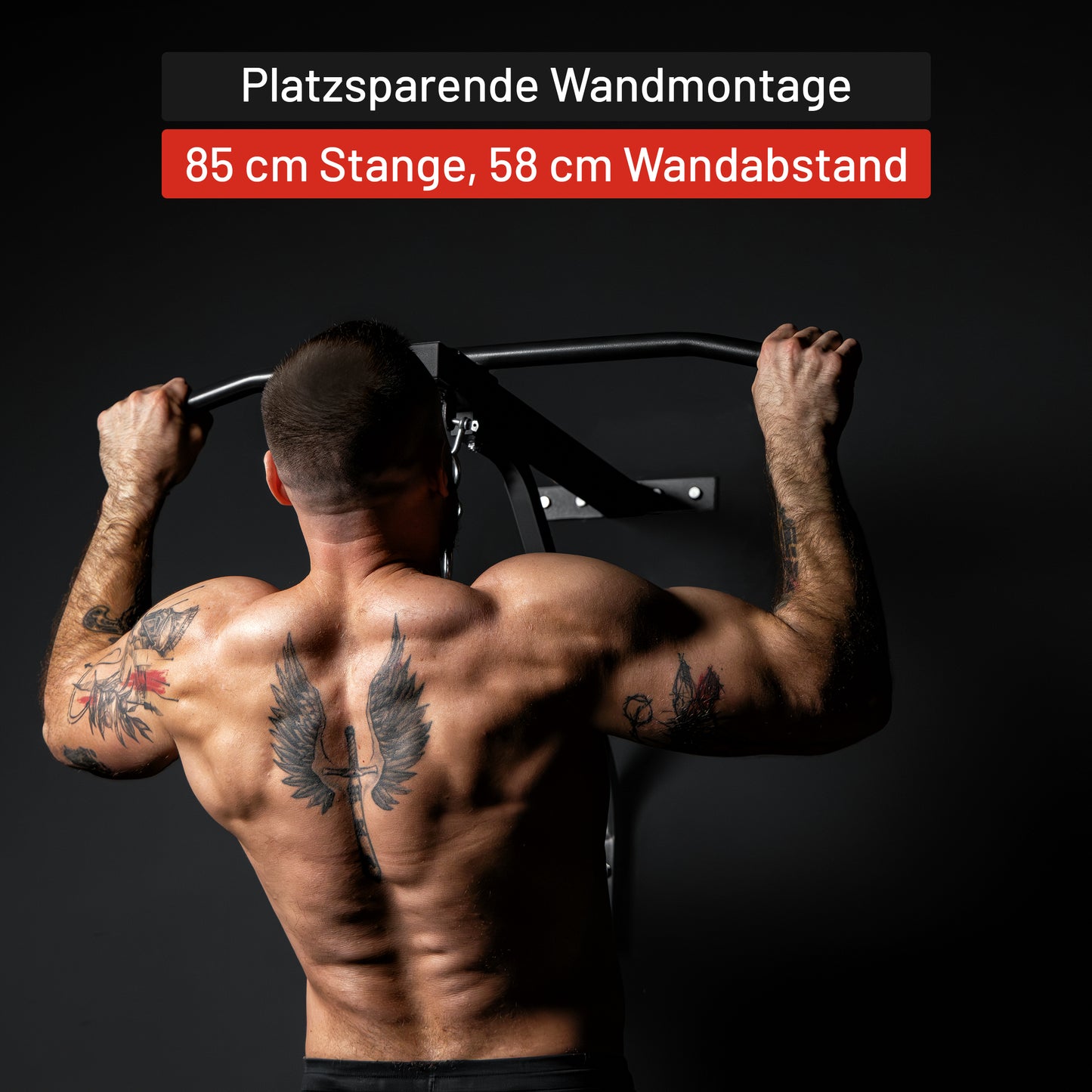 Boxsack E-Series 80 cm mit Klimmzugstange zur Wandbefestigung
