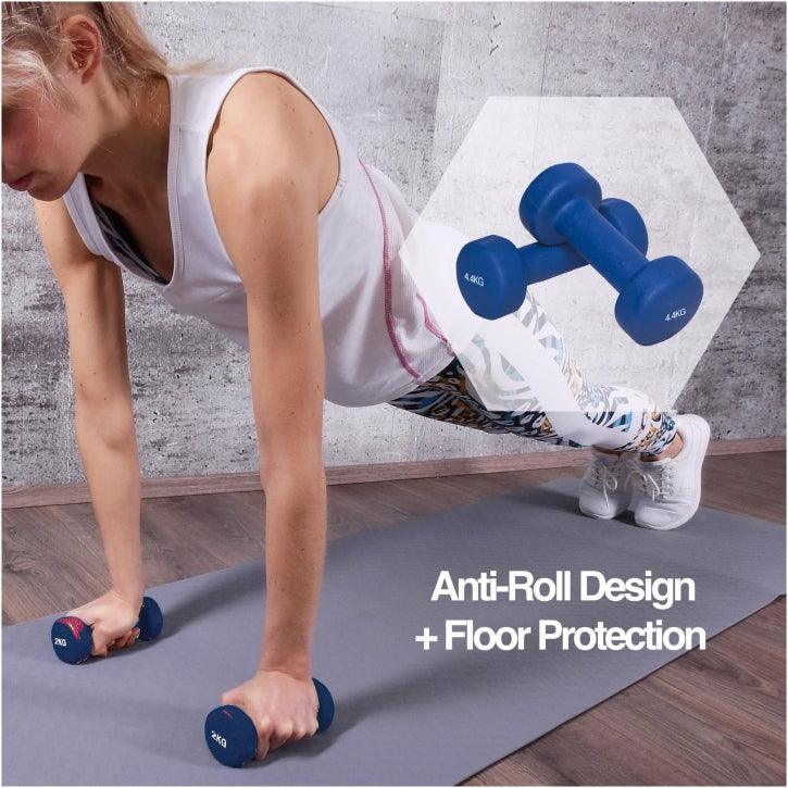 Sunny Health & Fitness Neopren Hantel Set – 2 Paar, Je 2 Pfund (ca. 0,9 Kg), Für Krafttraining & Aerobic