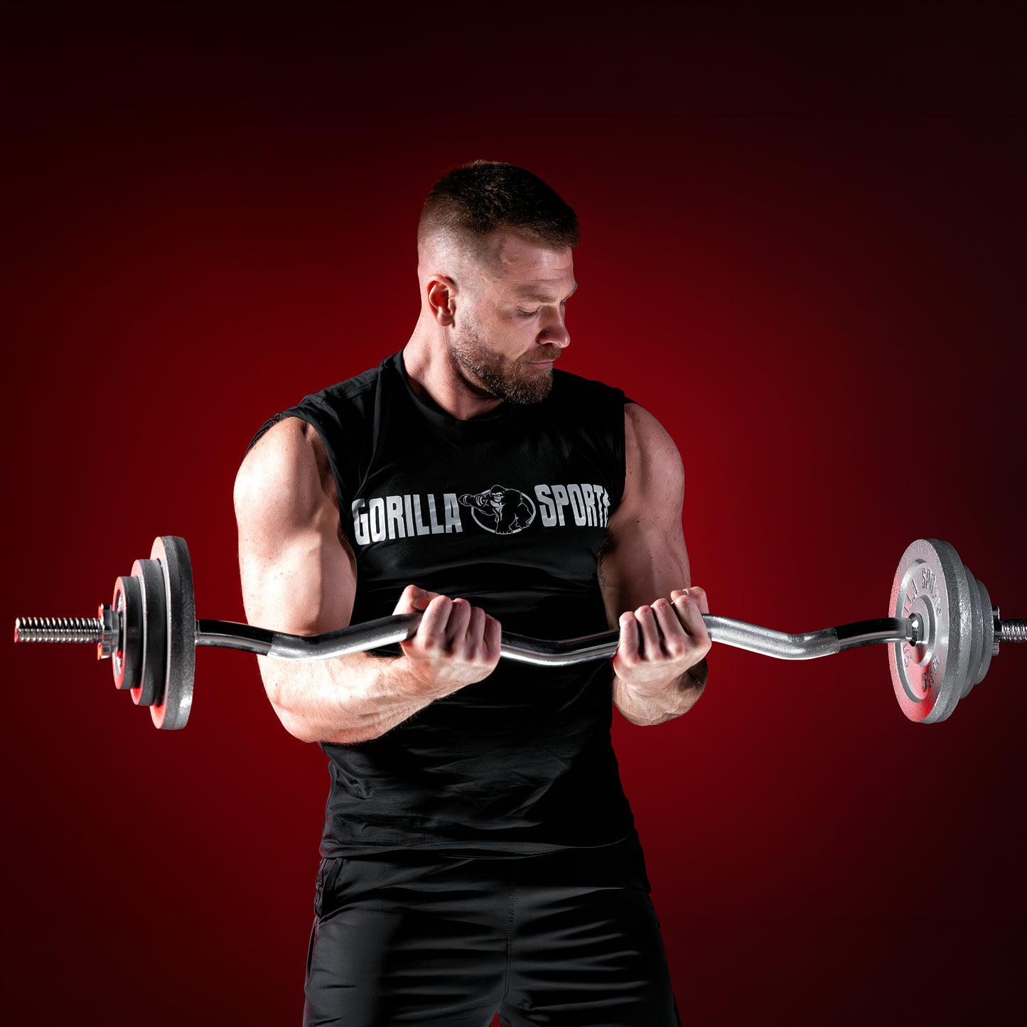 Langhantel Set Gusseisen 108 kg mit Verschlüssen