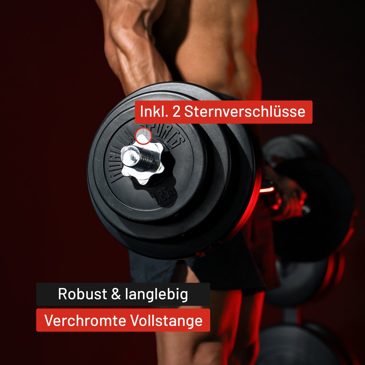 SZ-Hantelstange 120 cm mit Sternverschlüssen
