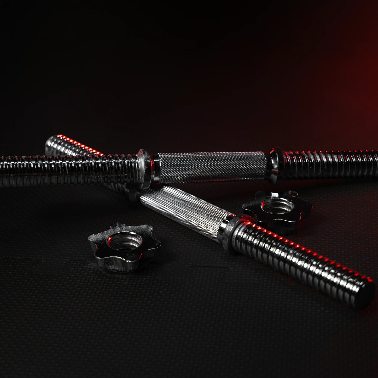 Kurzhantelstangen Chrom/Schwarz - Gorilla Sports DE