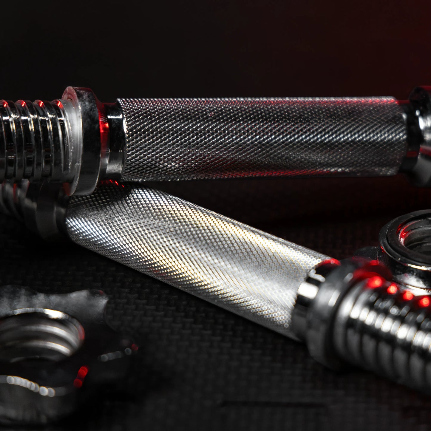 Kurzhantelstangen Chrom/Schwarz - Gorilla Sports DE