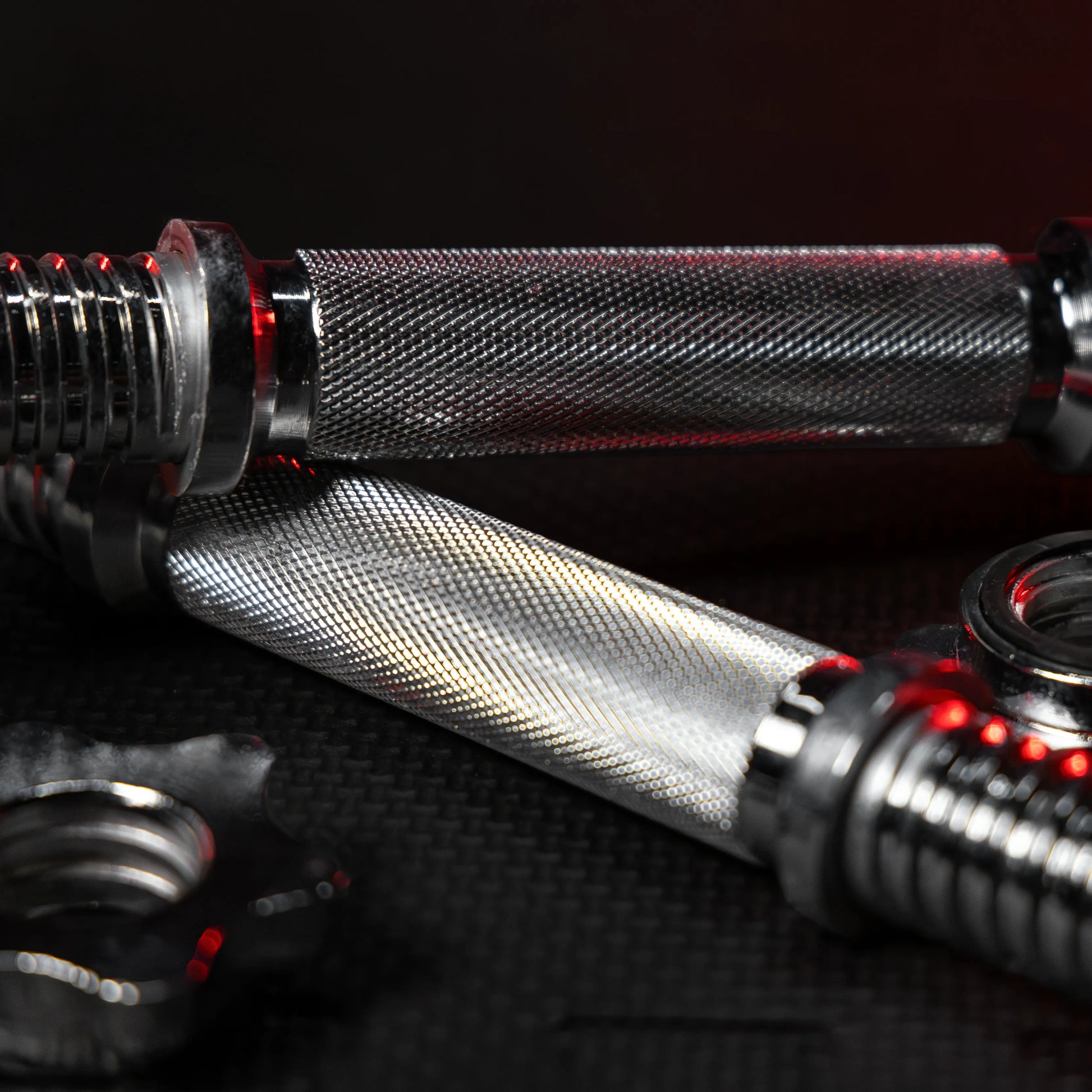 Kurzhantelstangen Chrom/Schwarz - Gorilla Sports DE