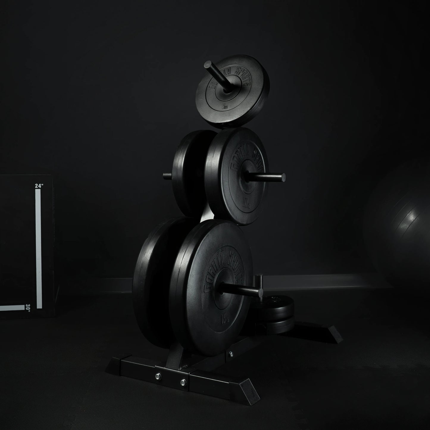 Scheibenständer Hantelbaum mit 4 Stangen 30/31 mm Schwarz/Weiß