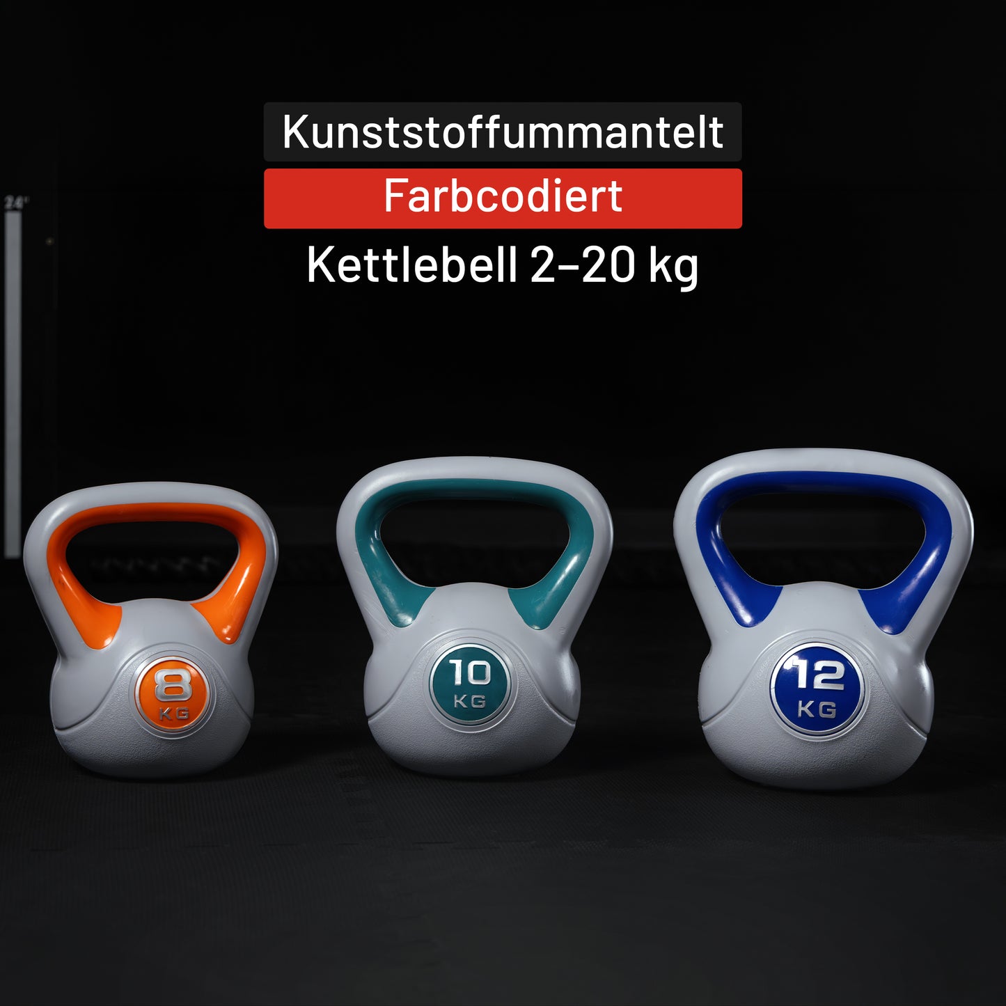 Kettlebell Kunststoff grau 2 - 20 kg