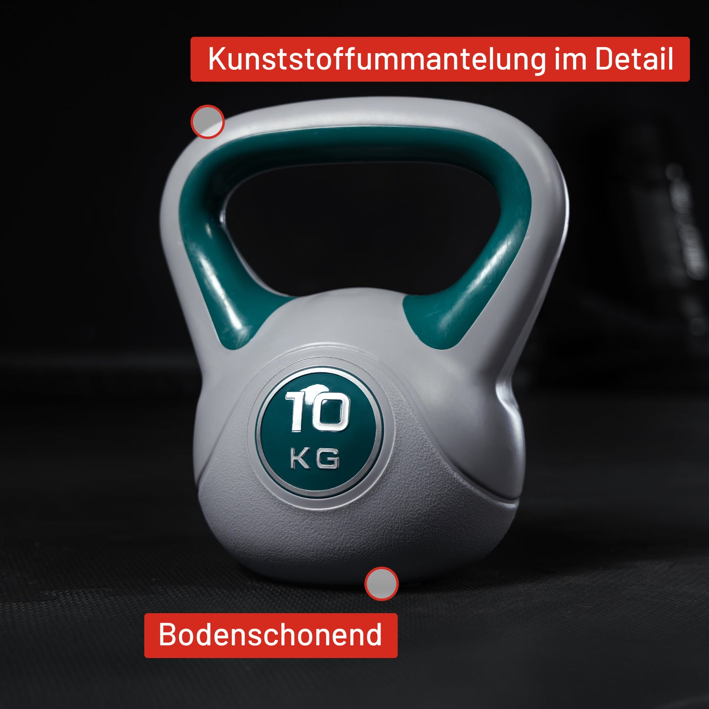 Kettlebell Kunststoff grau 2 - 20 kg