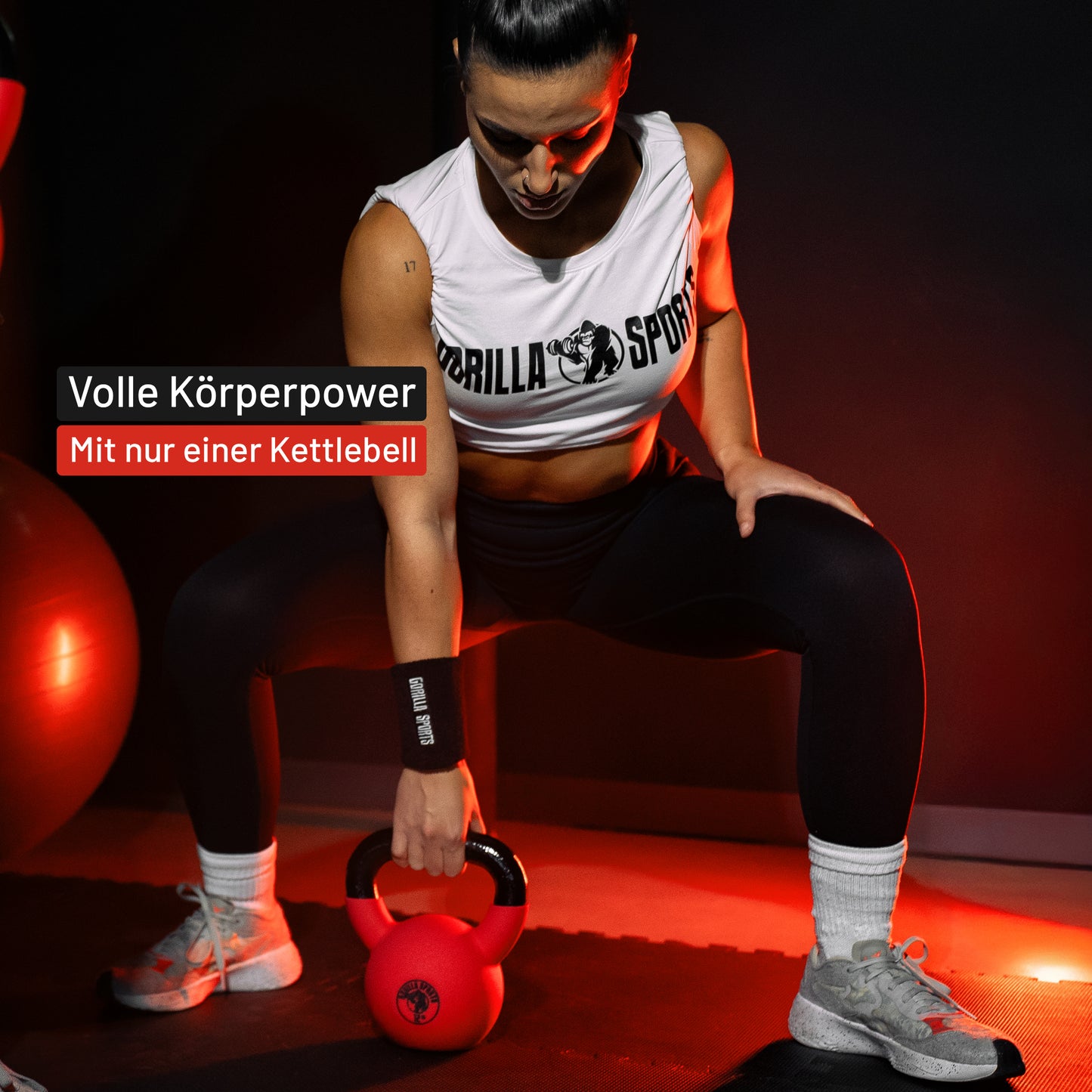 Kettlebell Gusseisen Neopren rot 2 - 32 kg
