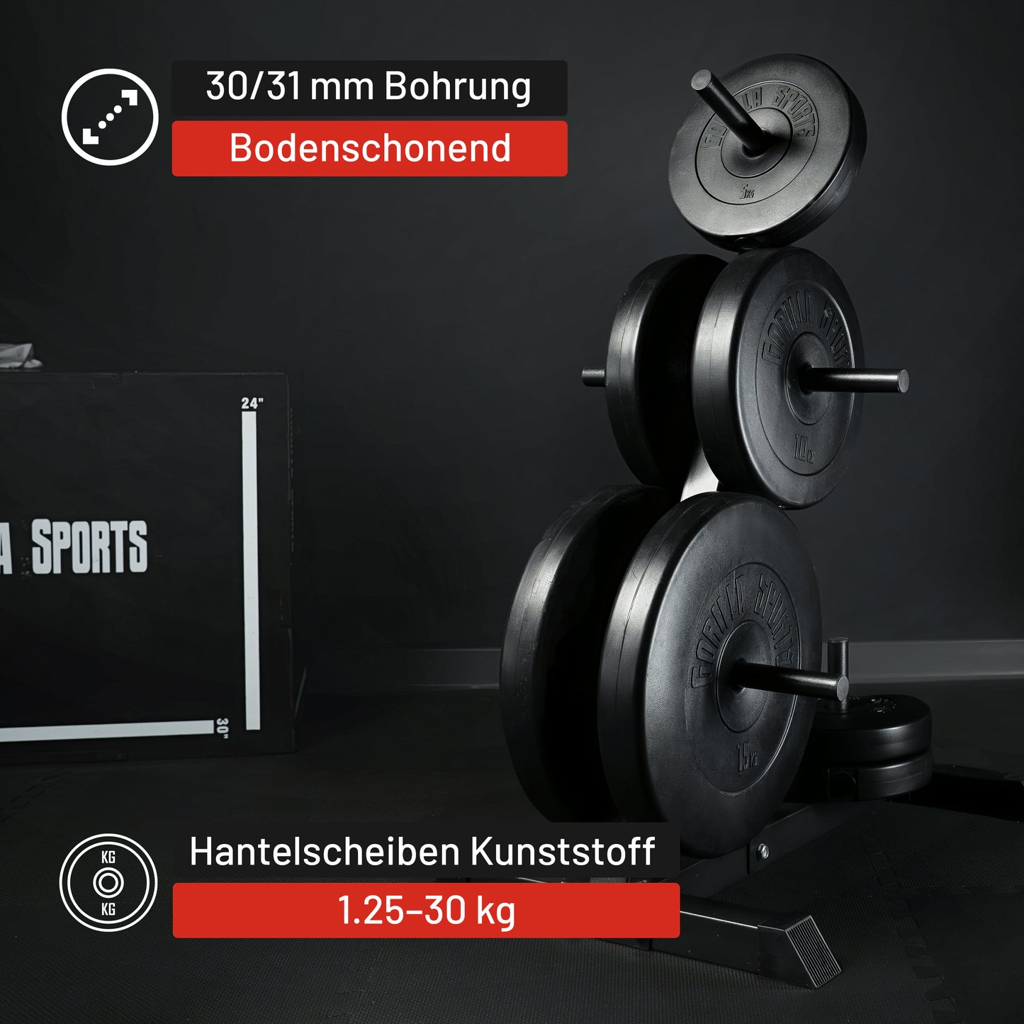 Hantelscheibe 30/31 mm Kunststoff 1,25-15 KG
