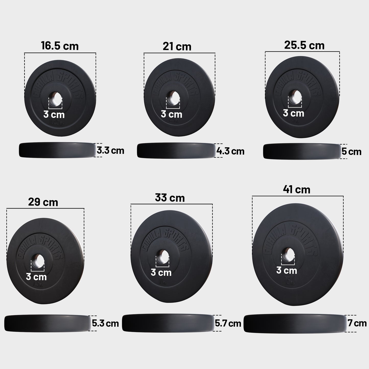 Hantelscheibe 30/31 mm Kunststoff 1,25-15 KG