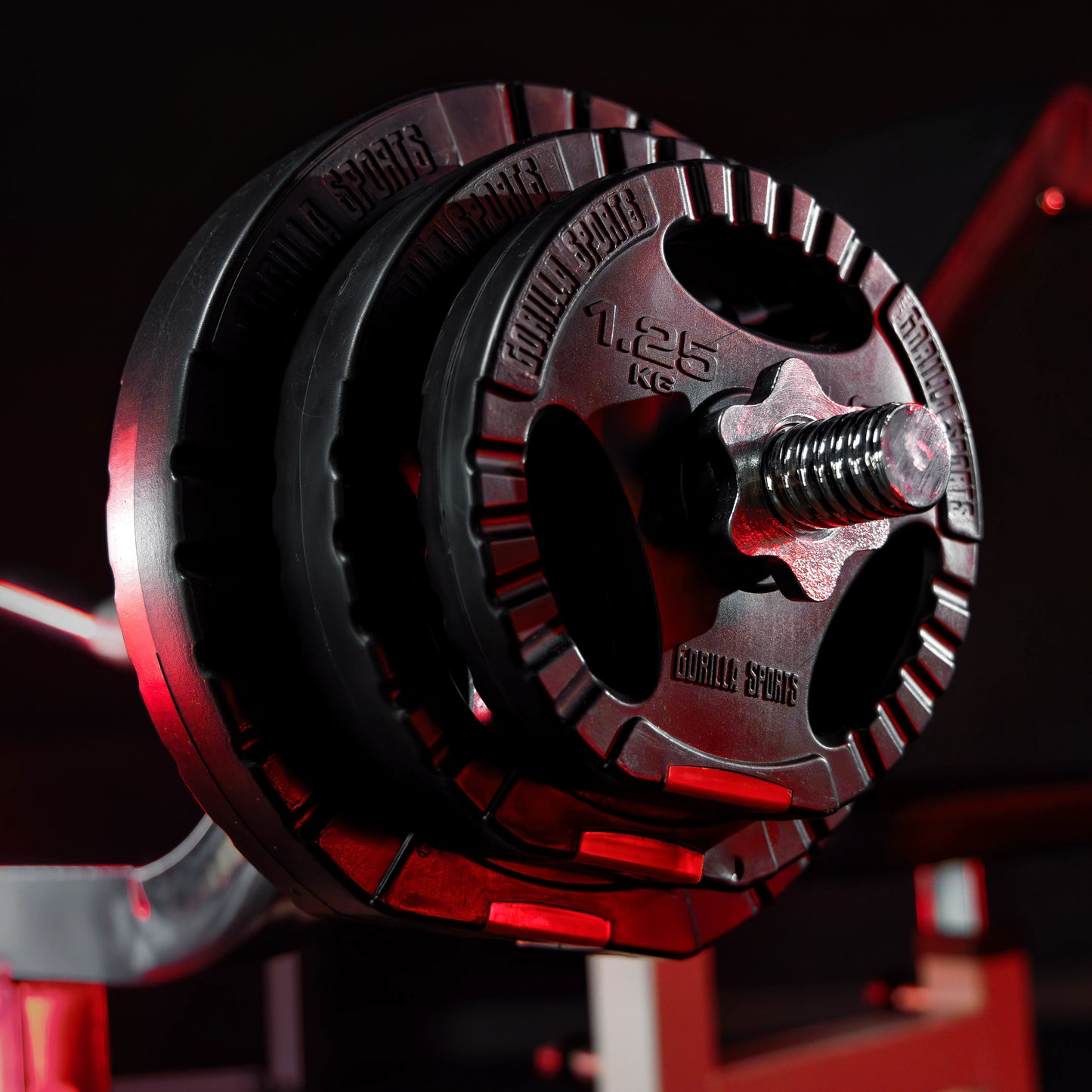 Hantelscheibe 30/31 mm Kunststoff Gripper 1,25-15 KG - Gorilla Sports DE