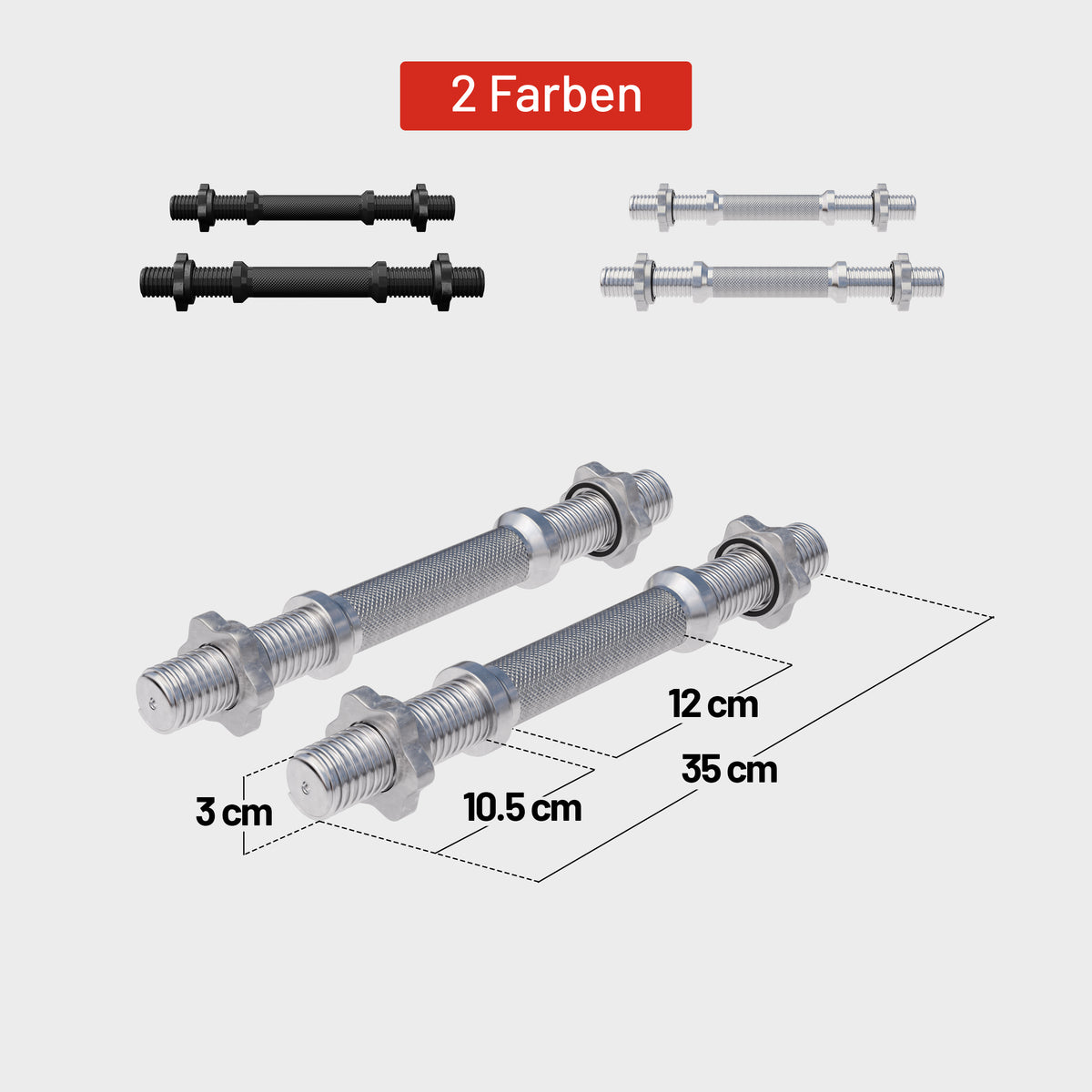 Kurzhantel 2er Set 35 cm mit Sternverschlüssen