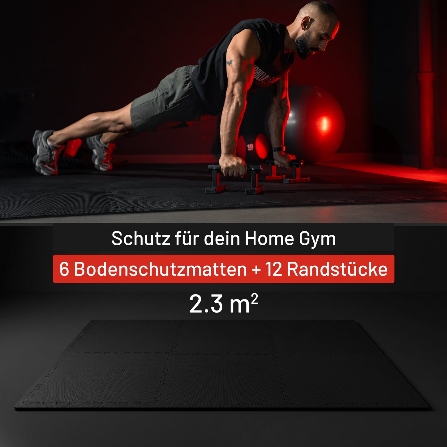 Schutzmattenset mit 6 Teilen + Endstücken