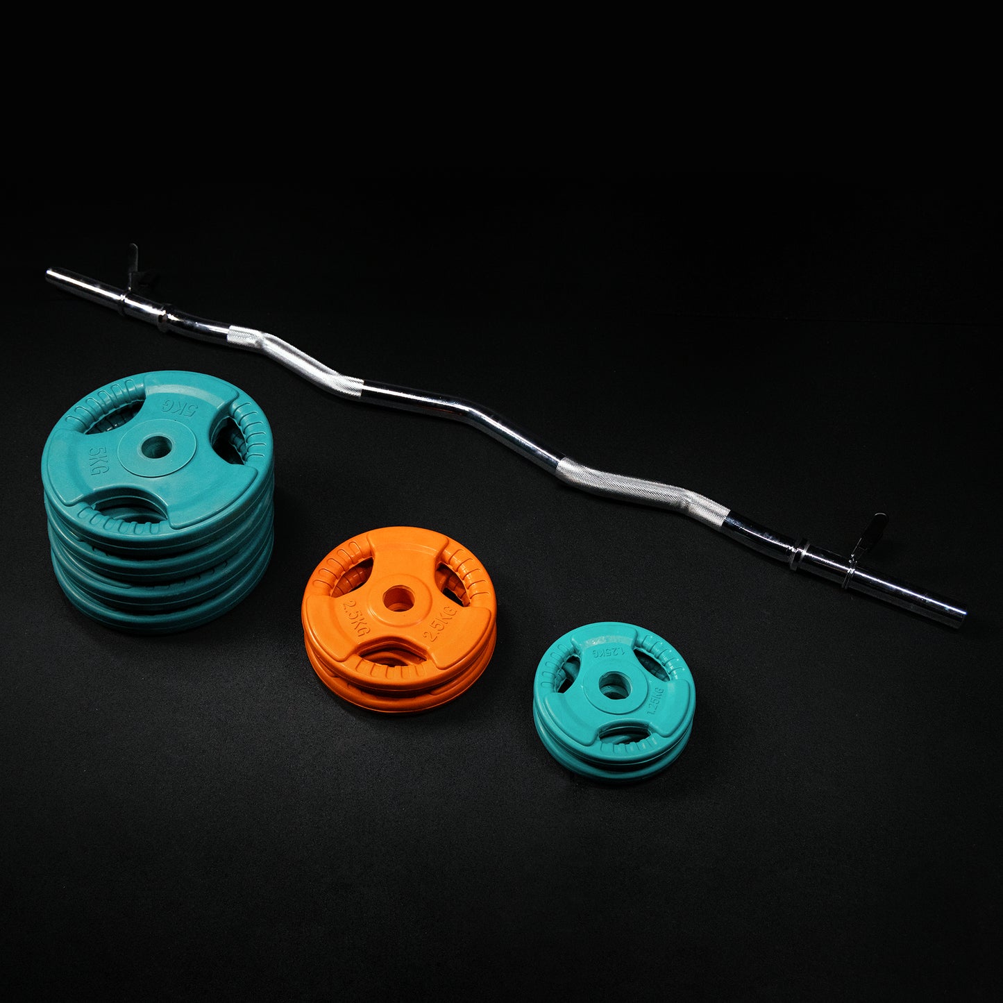 SZ-Curlset Gummi Gripper 35 kg mit Verschlüssen