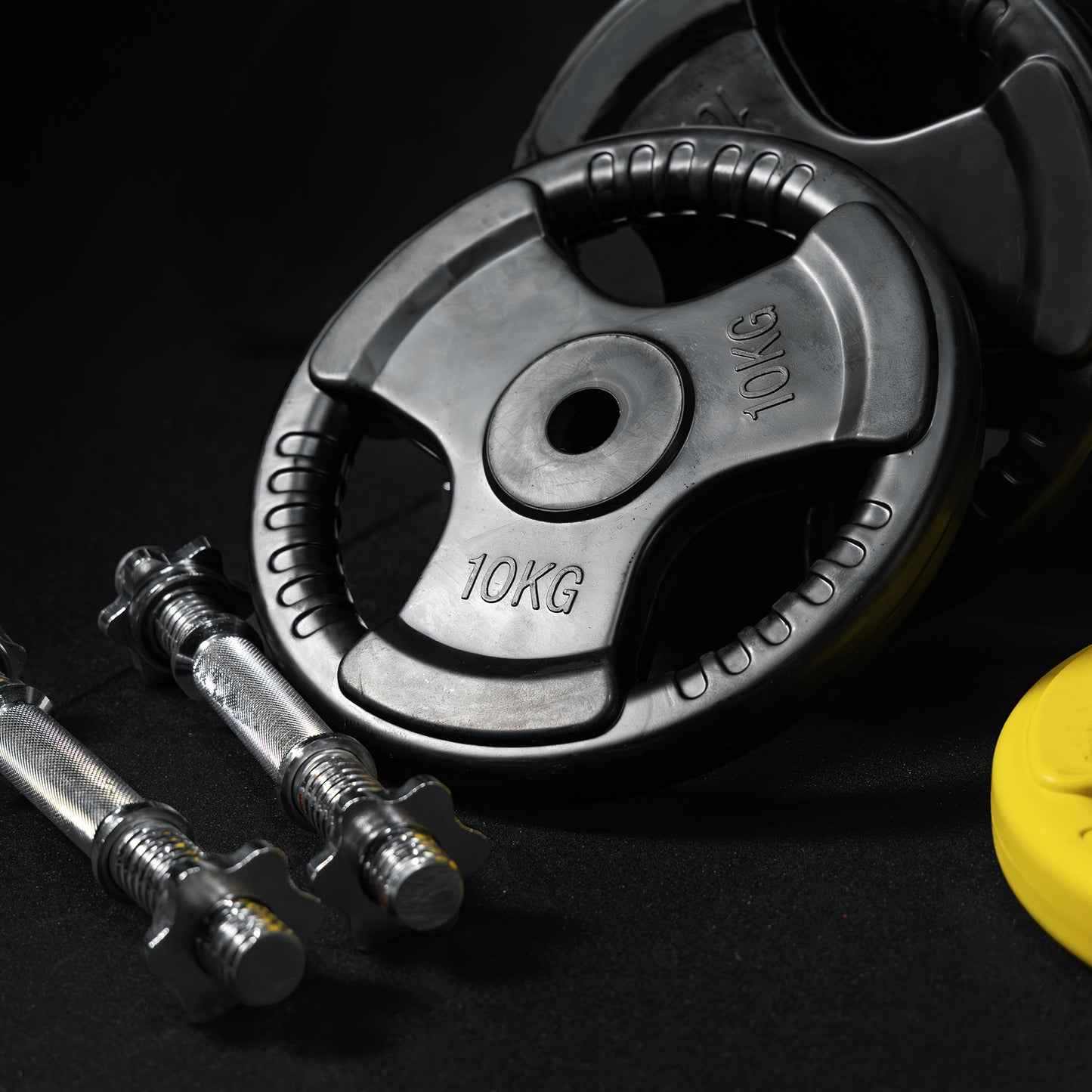 Langhantel Set Gummi Gripper 108 kg mit Verschlüssen