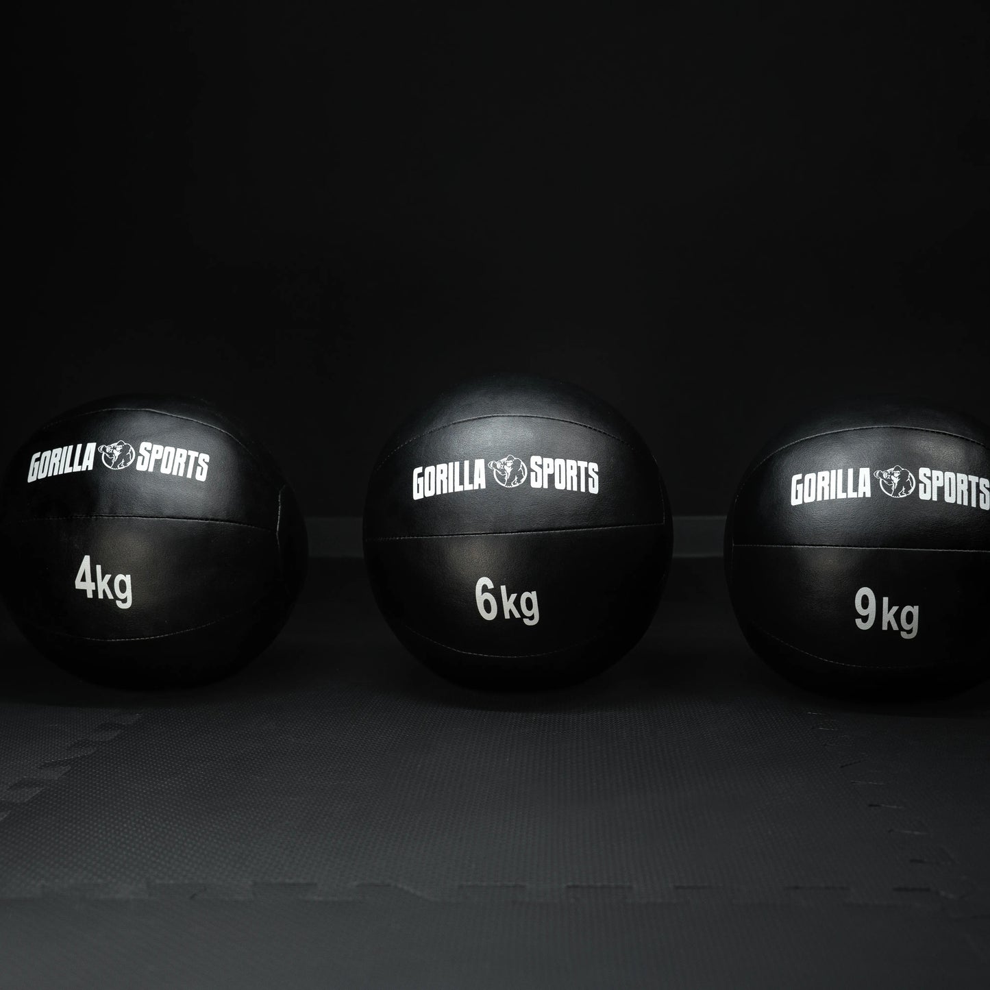 Medizinball aus Leder in Schwarz 1 - 10 kg