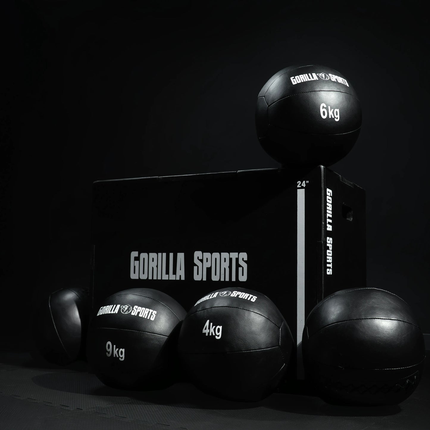 Medizinball aus Leder in Schwarz 1 - 10 kg