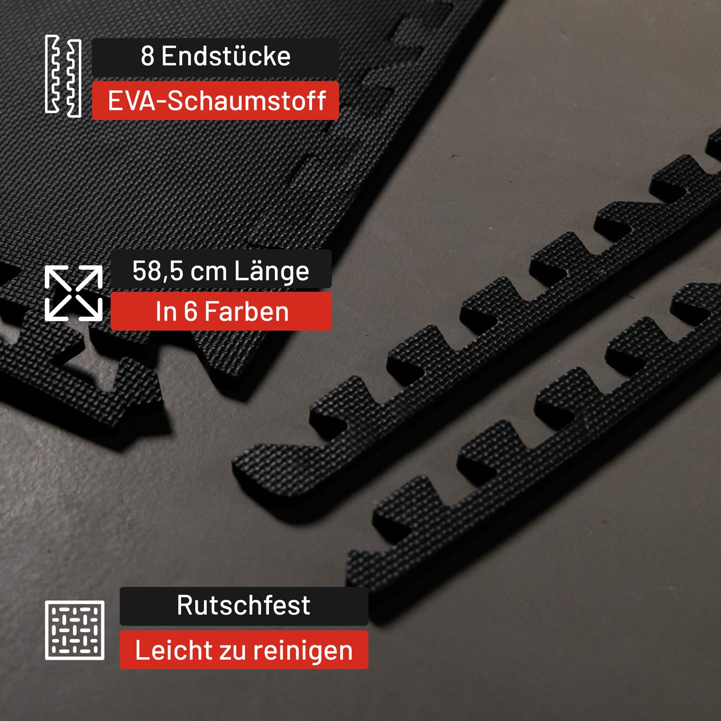 Bodenschutzmatten Endstücke mit 8 Teilen