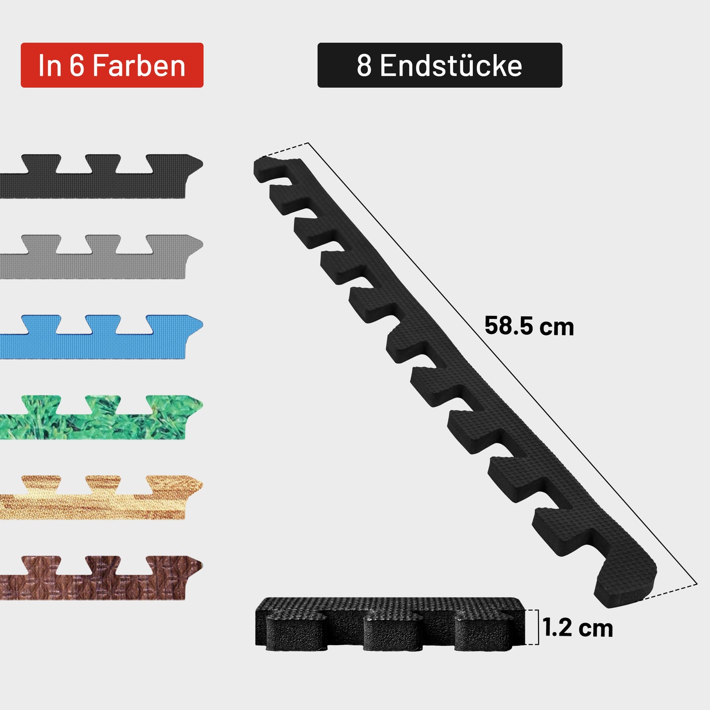 Bodenschutzmatten Endstücke mit 8 Teilen