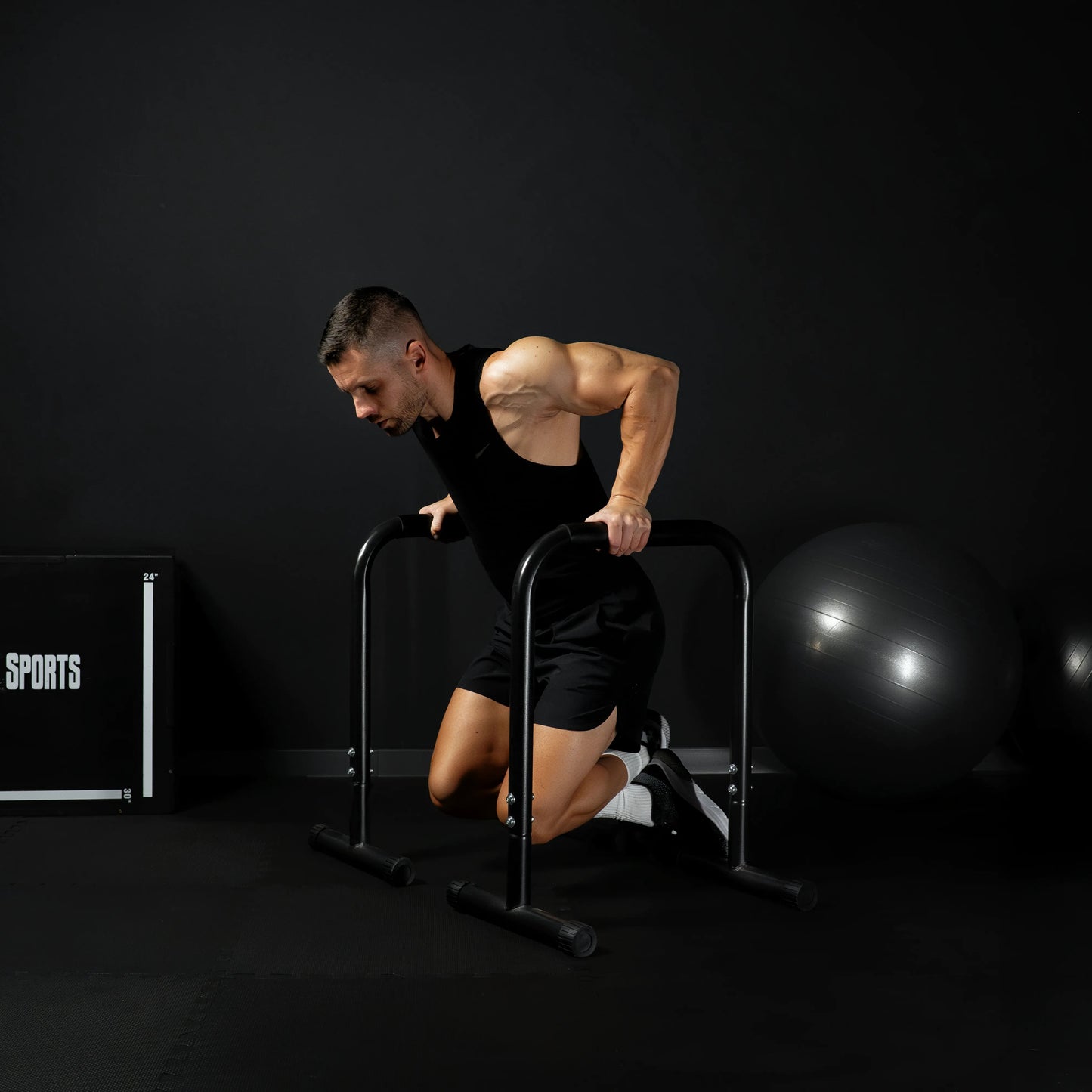 Push-up Stand Bar Parallettes Schwarz/Rot/Blau