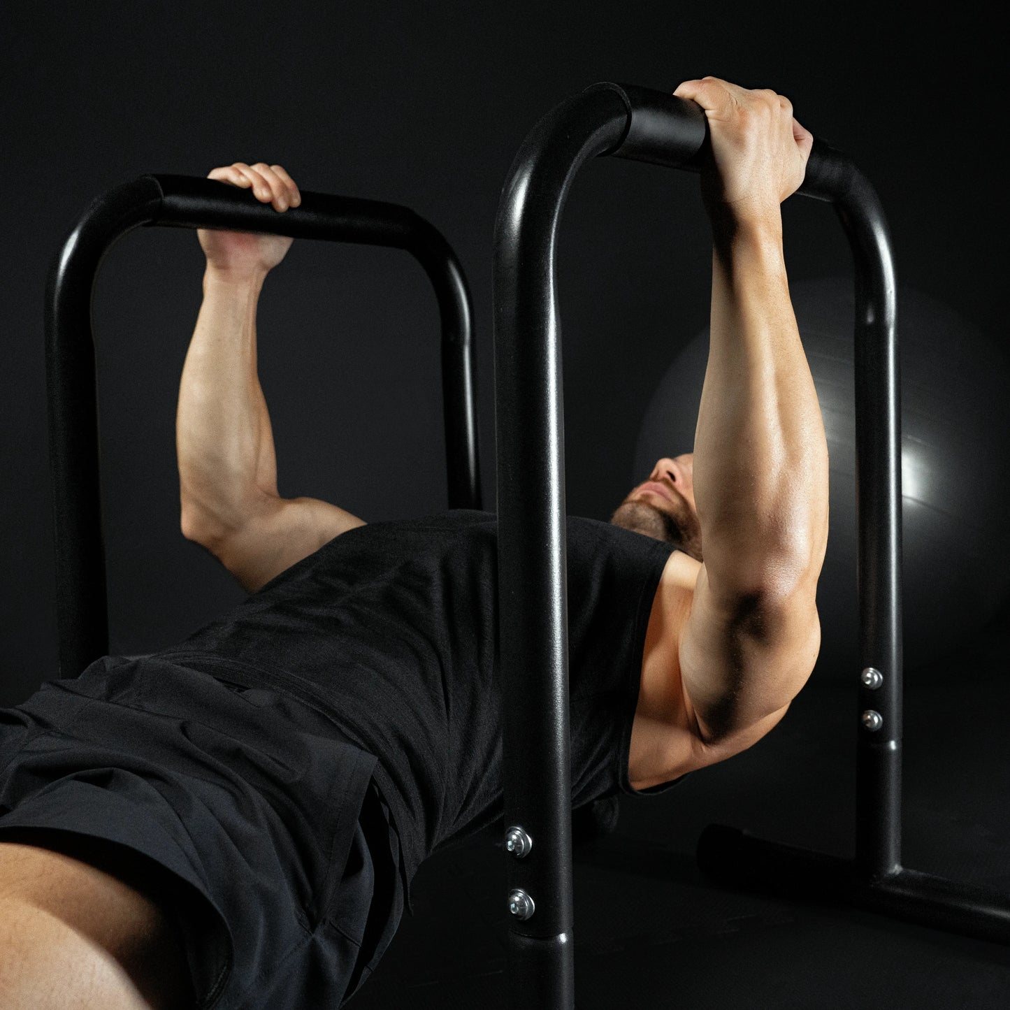 Push-up Stand Bar Parallettes Schwarz/Rot/Blau