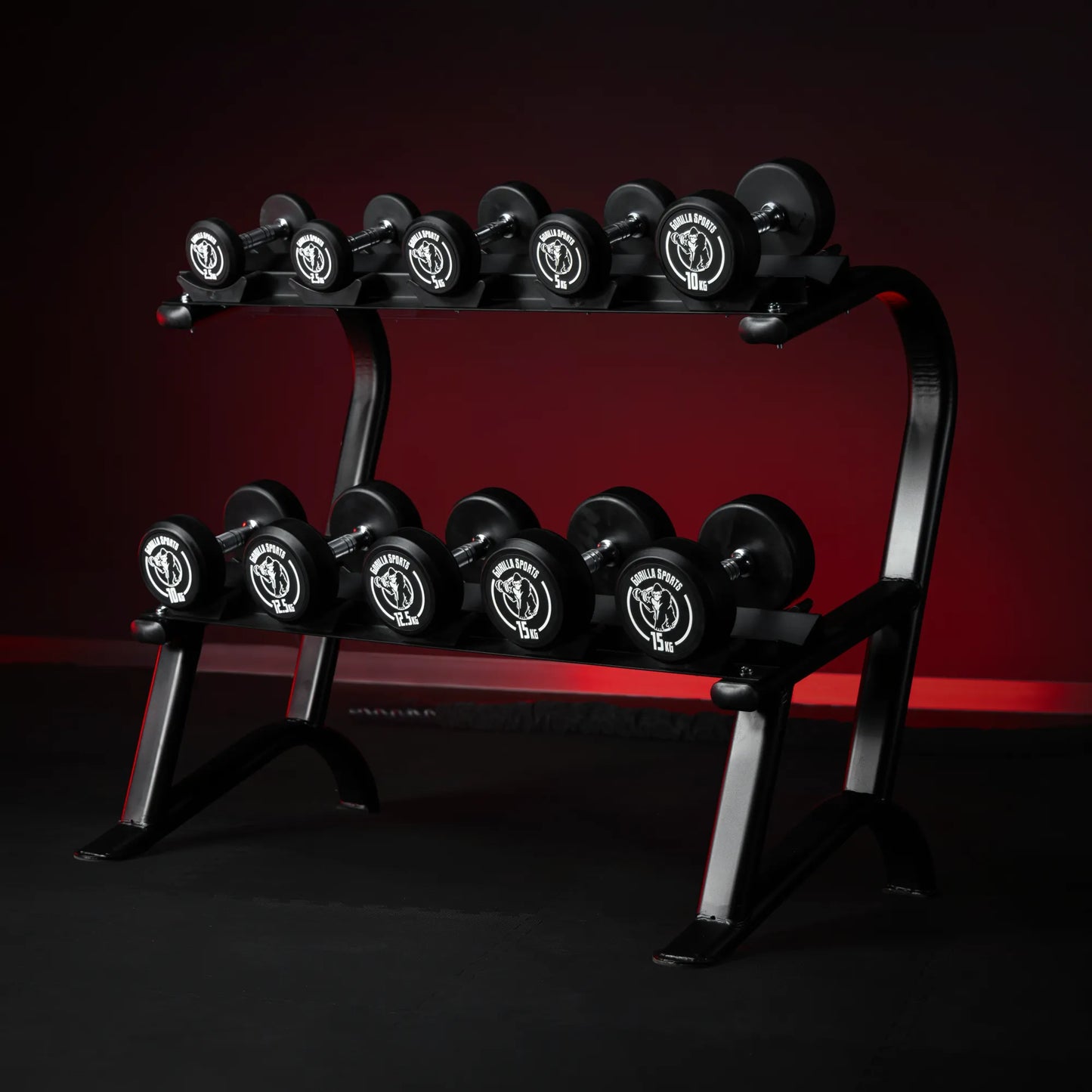Kurzhantel Set Gummi 90 kg inkl, Ablage
