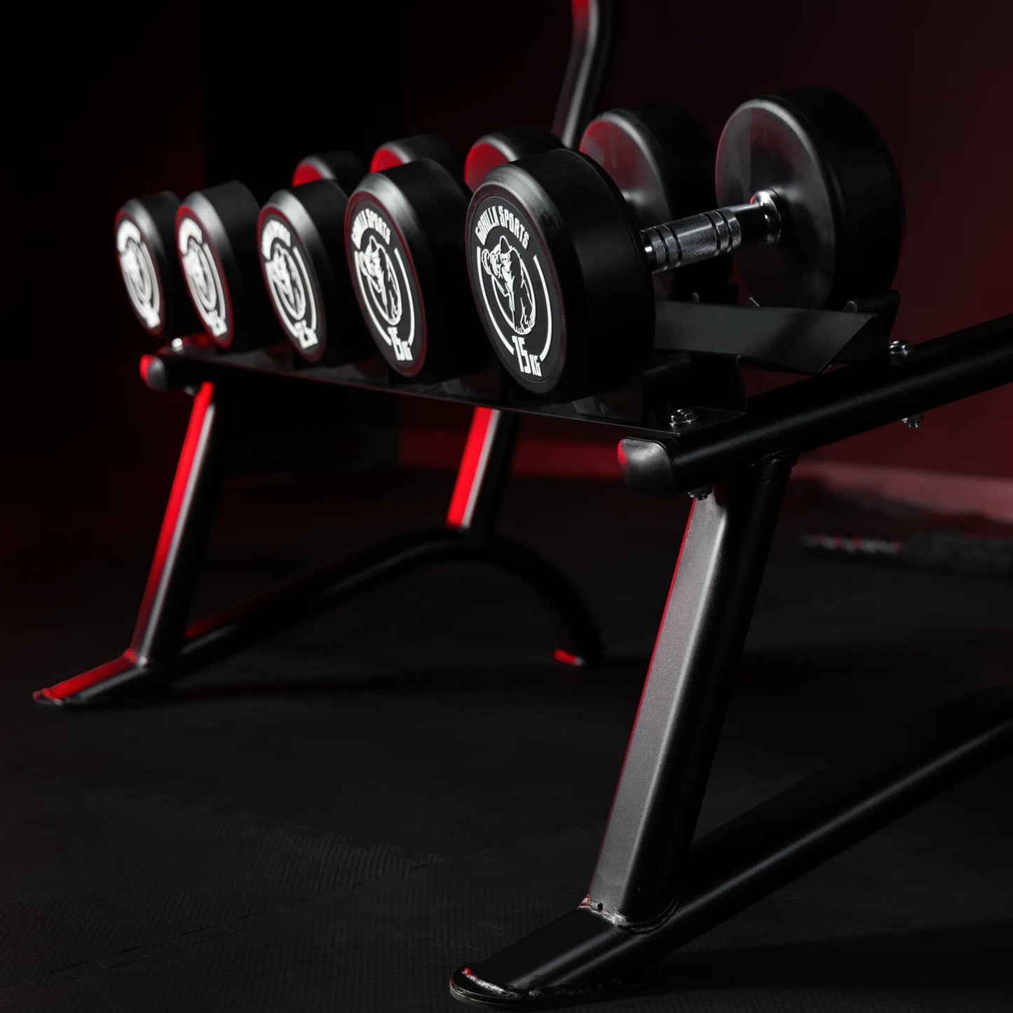 Kurzhantel Set Gummi 90 kg inkl, Ablage