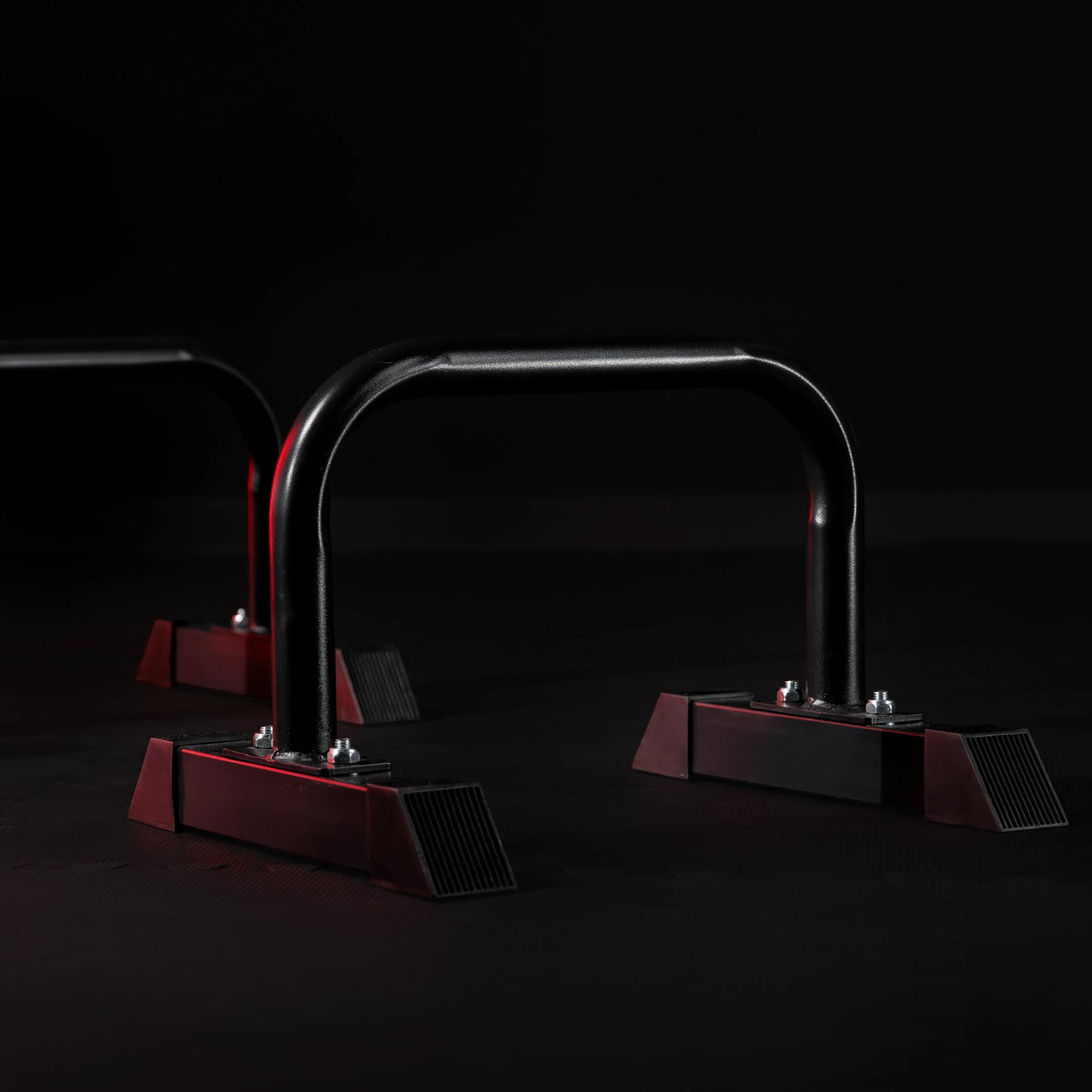 Push Up Parallettes Schwarz/Blau/Rot - Gorilla Sports DE