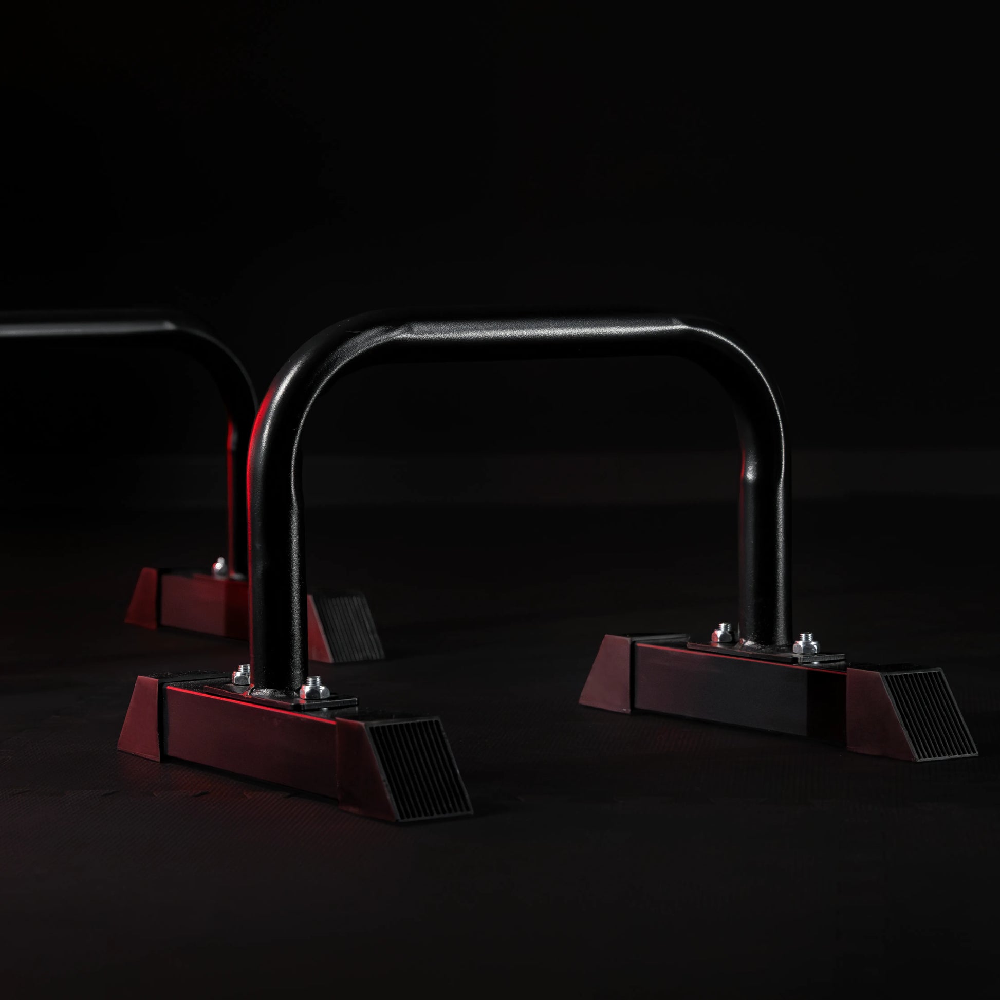 Push Up Parallettes Schwarz/Blau/Rot - Gorilla Sports DE