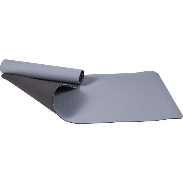 Yogamatte in Schwarz/Grau 180 x 60 x 0,6 cm